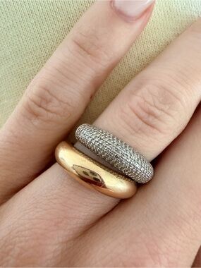 Ring Concierge Cloud Stack 14k Solid Gold and Earth Mined Natural Diamond Rings